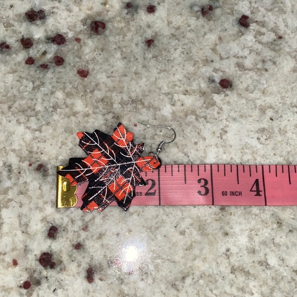 Fall Faux Leather Earrings - Picture 3 of 3